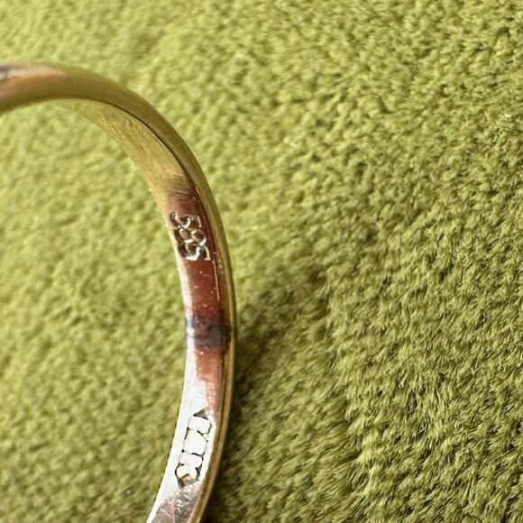 Vintage 14 K flower ruby and sapphire ring - Picture 7 of 9